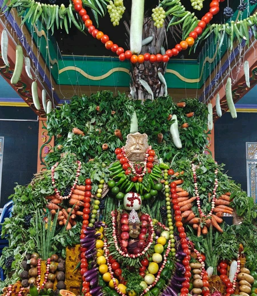 పెదయురికి పాడు గ్రామంలో గంగానమ్మ తల్లికి  శాకంబరి అలంకరణ
